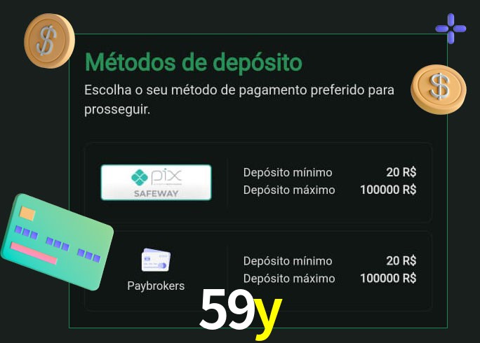 O cassino 59y oferece uma grande variedade de métodos de pagamento